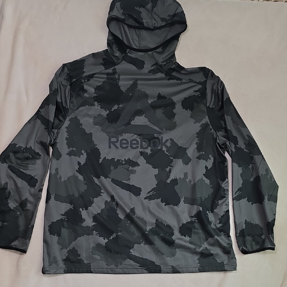 Reebok Green and‎ Black Patterned Mens Hoodie Size 3XL XXXL With Zip Pocket